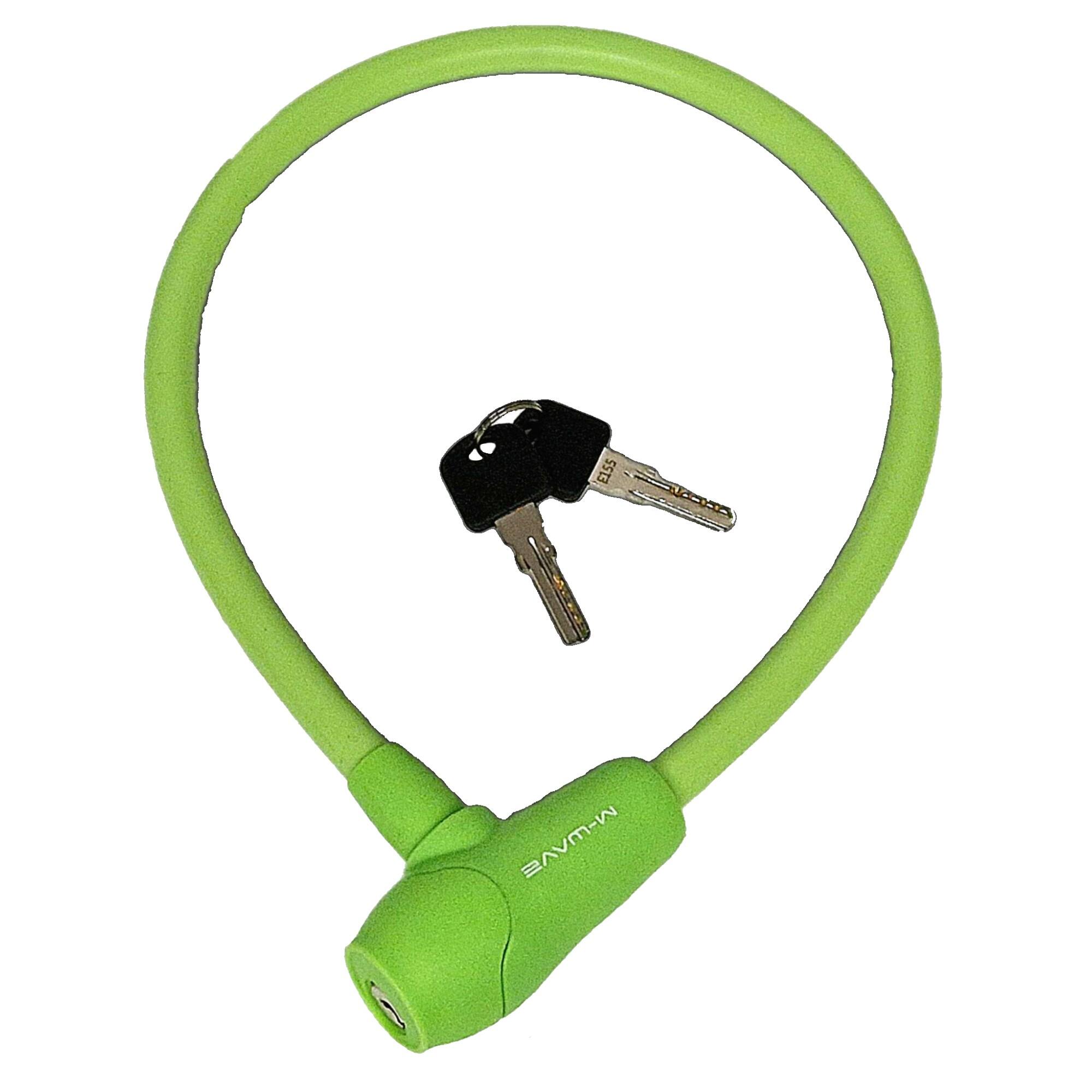 M-WAVE M-WAVE Silicone Hardened Steel 600mm x 12mm Automatic Cable Lock with Keys