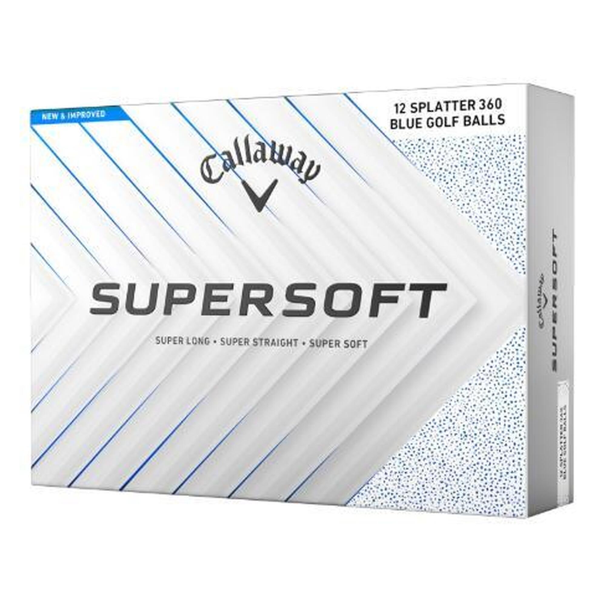 Callaway New Supersoft Splatter 360 2025, Balles de golf, Bleu