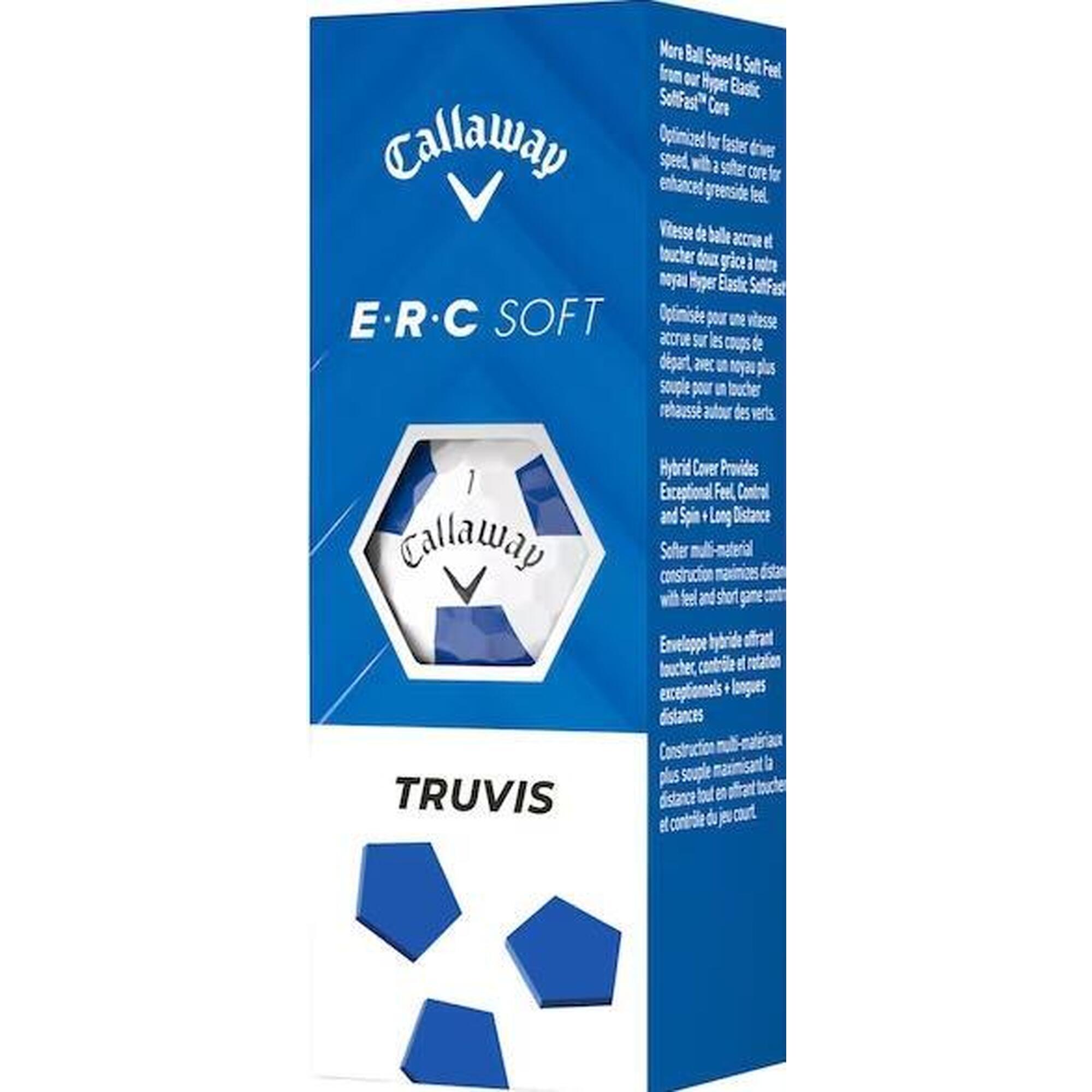 Callaway New ERC Soft Truvis 2025, Balles de golf, Blanches