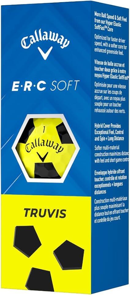 Callaway New ERC Soft Truvis 2025, Bolas de Golfe, Amarelas 2/4
