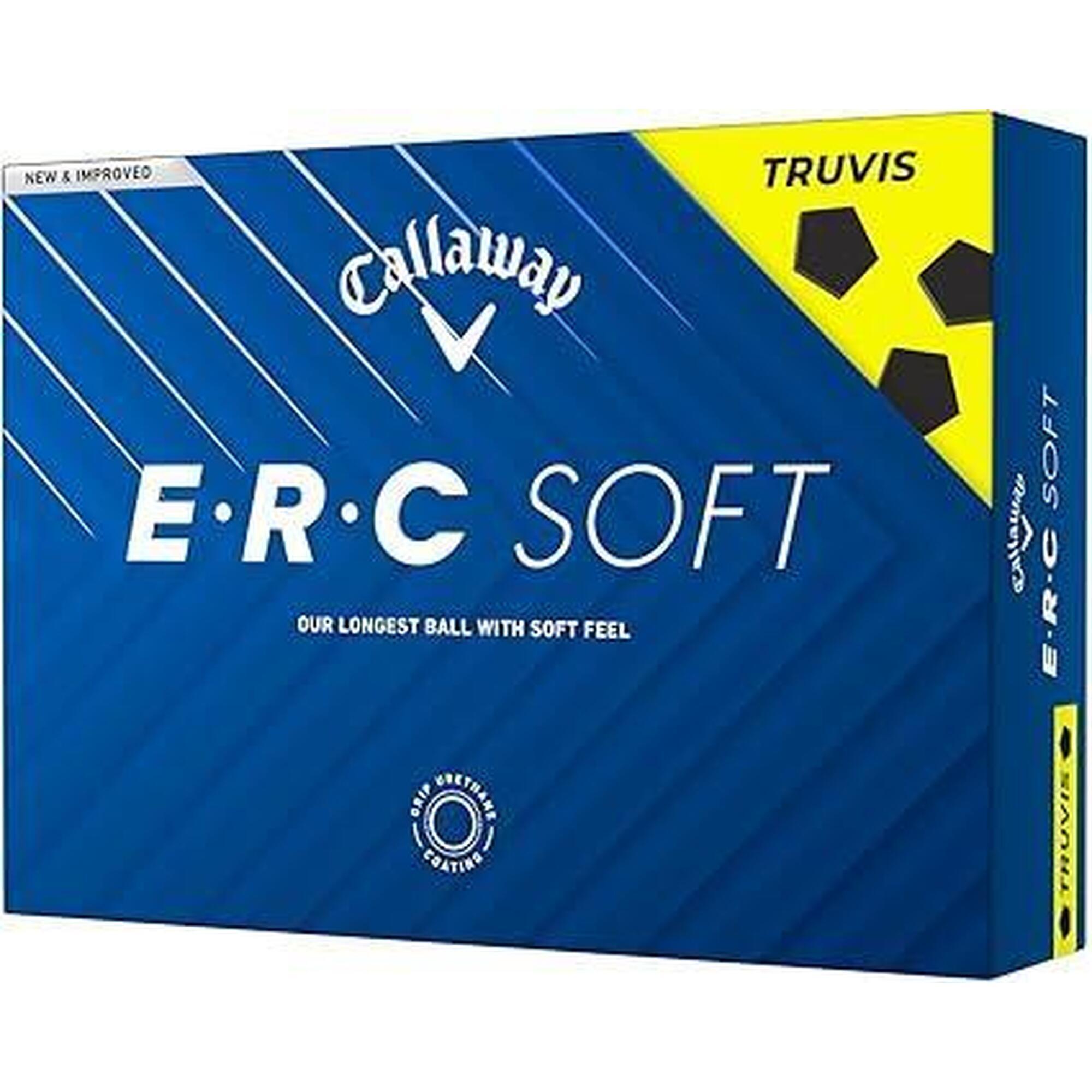 Callaway New ERC Soft Truvis 2025, Balles de golf, Jaune