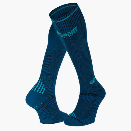 Chaussettes Run compression noir/bleu