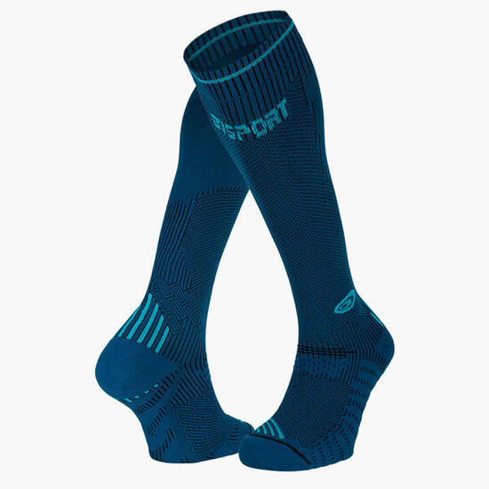 Chaussettes Run compression bleu/turquoise