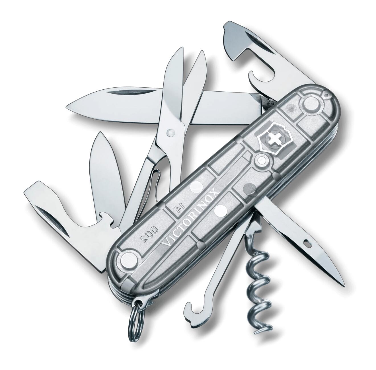 VICTORINOX Kapesní nůž CLIMBER, 91 mm, stříbrný transparentní
