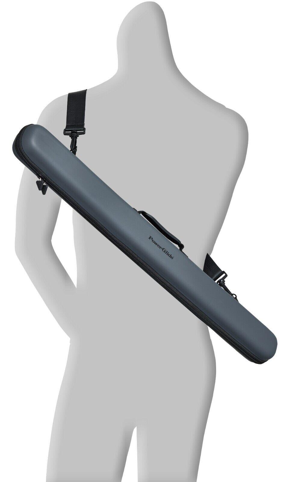 Powerglide Svartur Metallic Grey 2 piece Snooker/Pool cue case 3/4