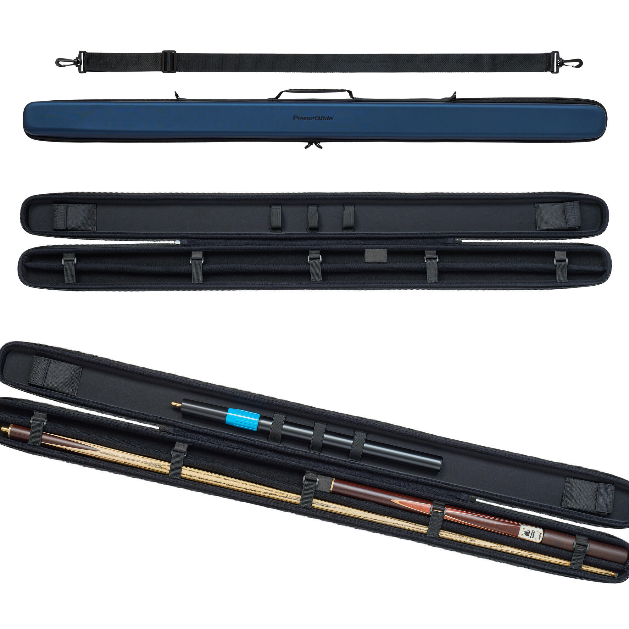 POWERGLIDE Powerglide Svartur Metallic Blue 3/4 Snooker/Pool cue case