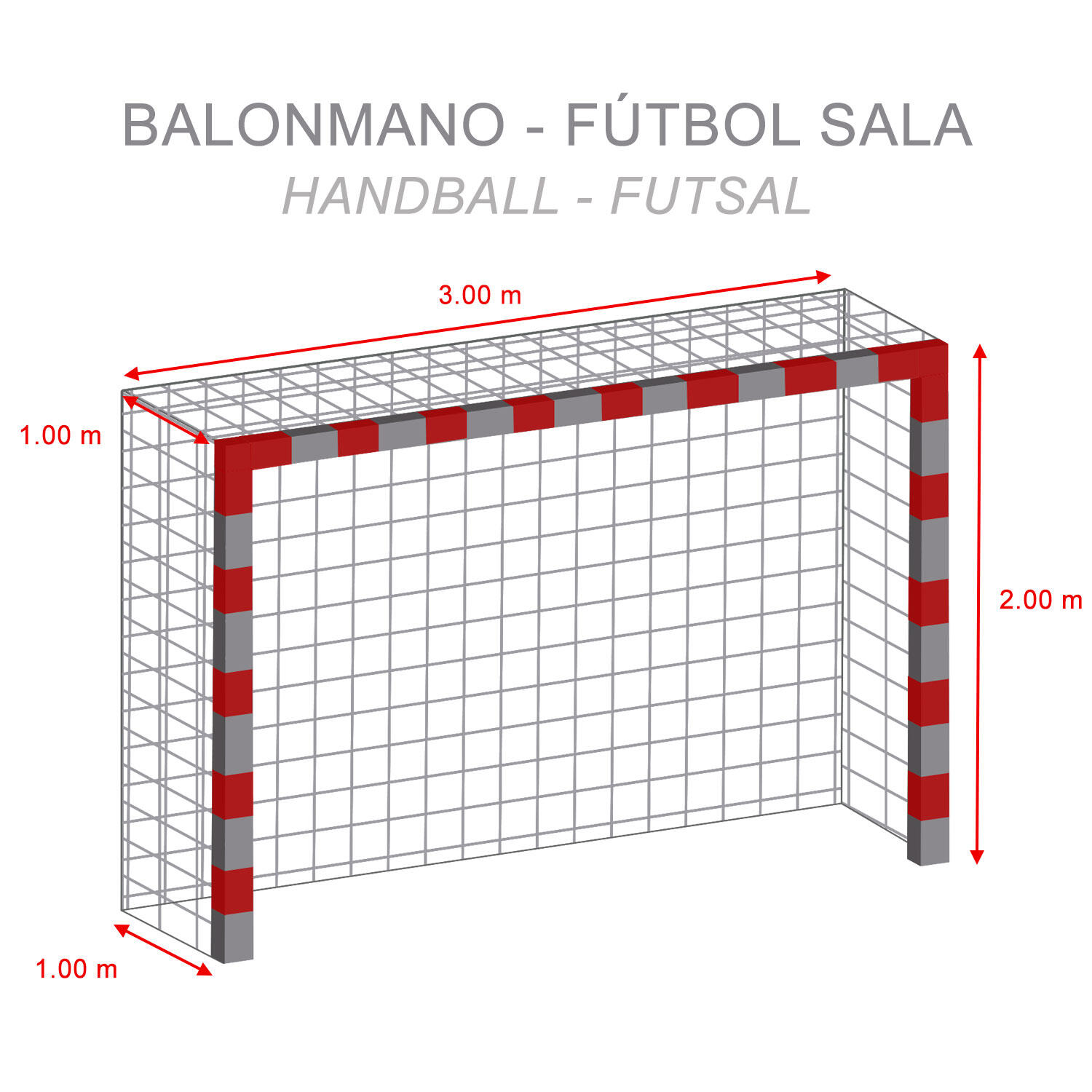 Juego Redes Porterías Fútbol Sala - Balonmano ZASTOR Basic 2/2