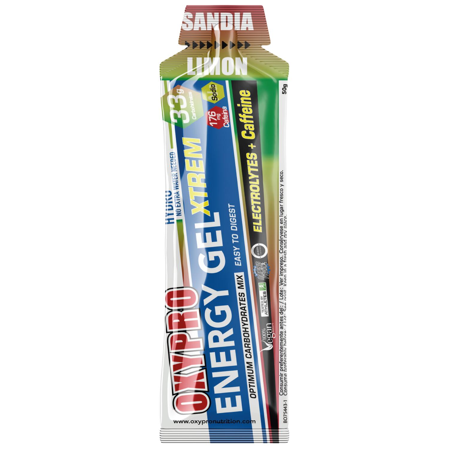 ENERGY GEL XTREME sabor Sandía Limón con 176mg Cafeína-Caja x 12 2/4