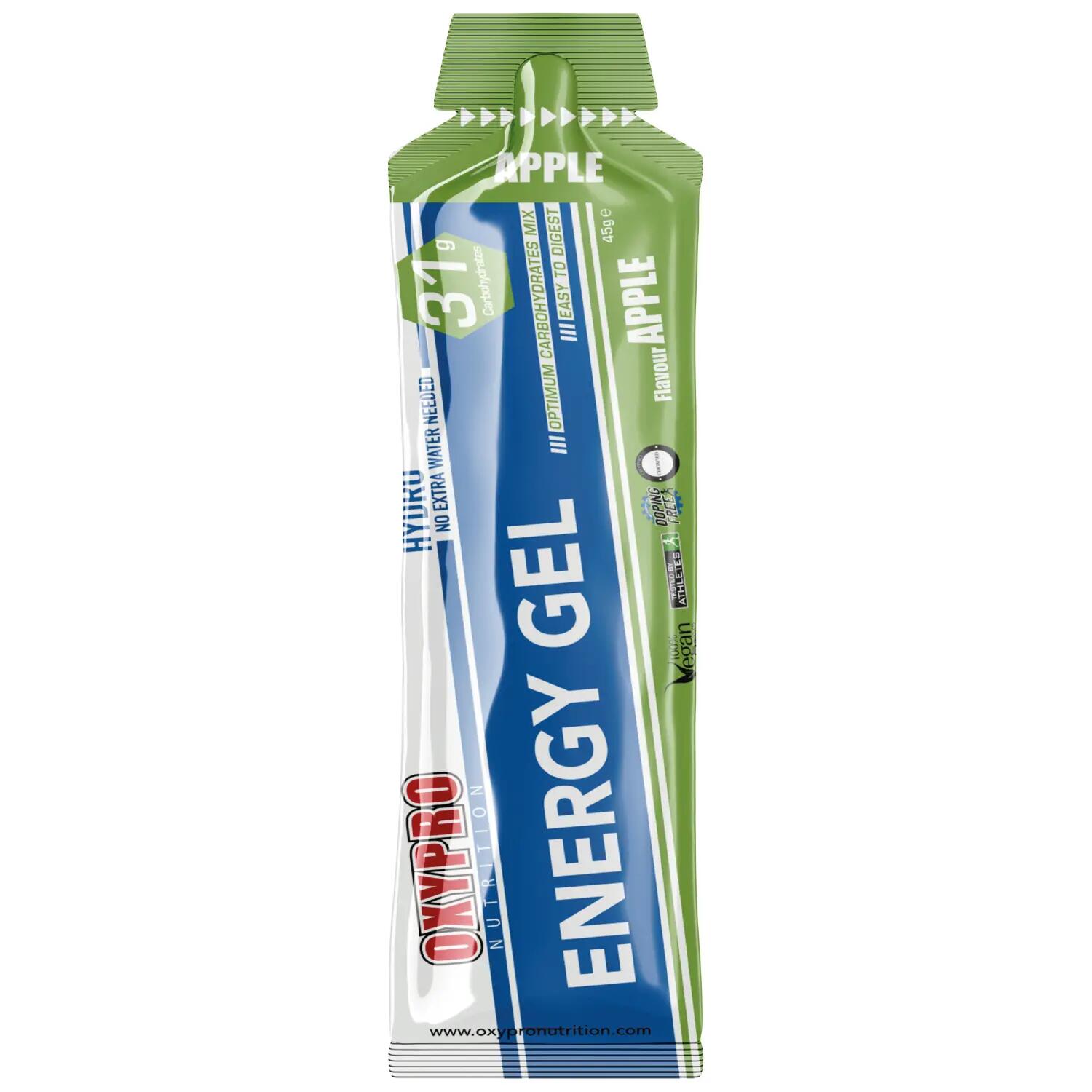 OXYPRO ENERGY GEL sabor Manzana sin cafeina Caja x 16 geles 2/3