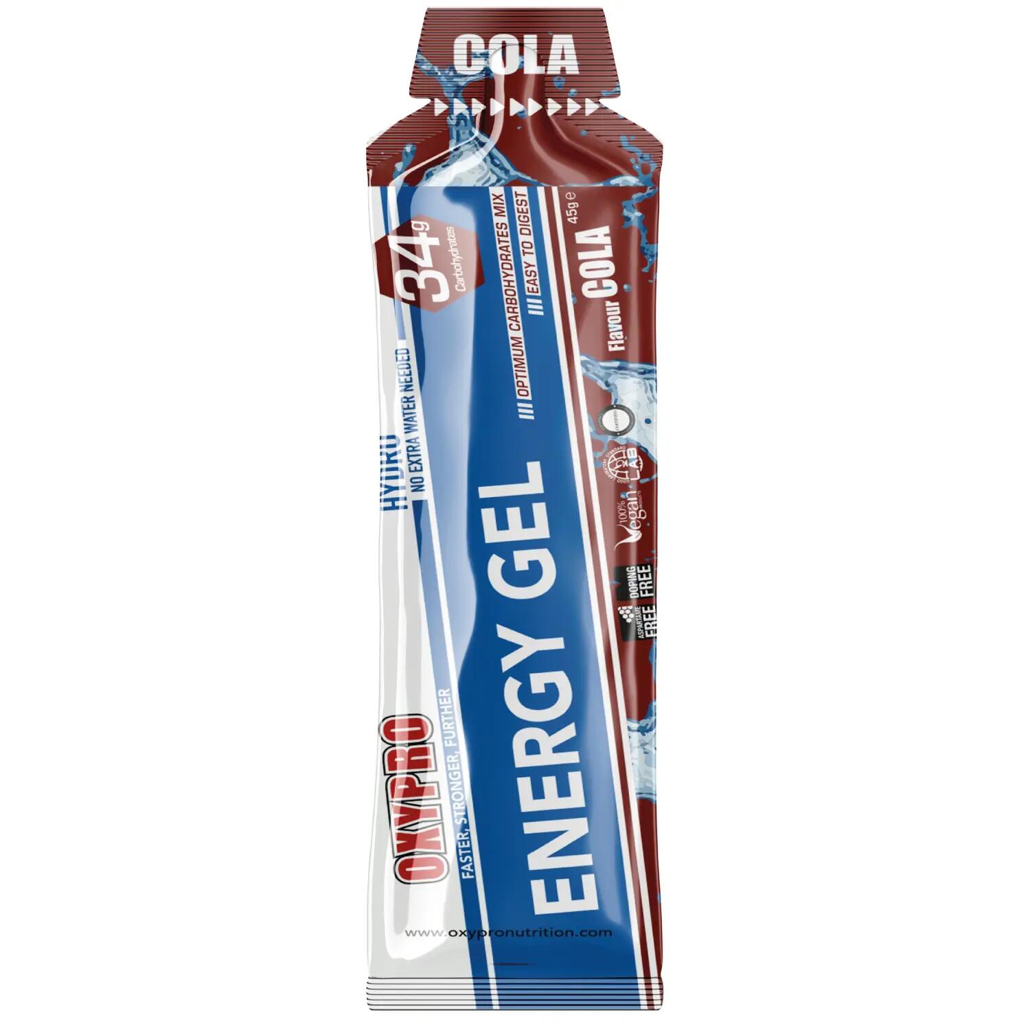 OXYPRO ENERGY GEL sabor Cola sin cafeina Caja x 16 geles 2/3