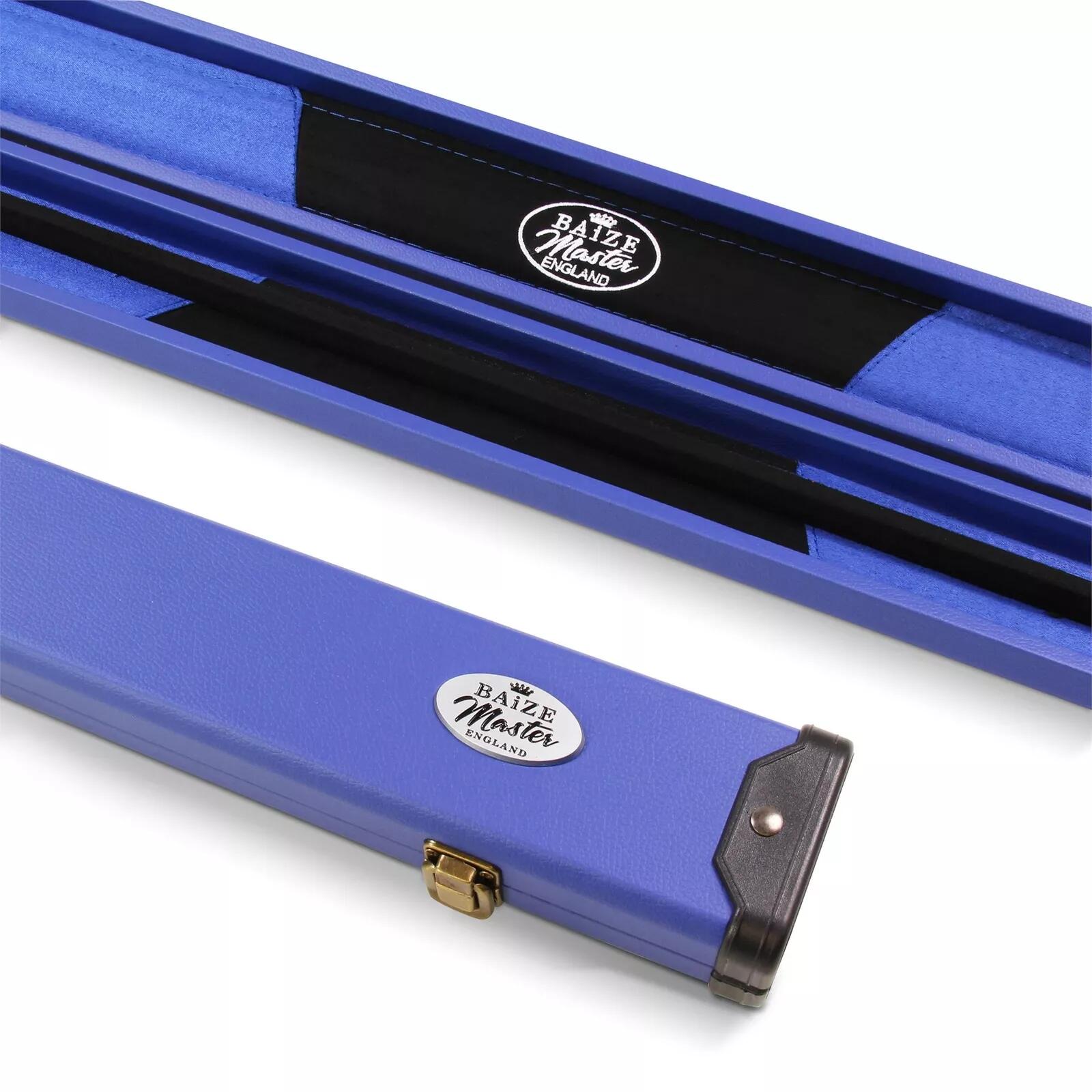 FUNKY CHALK Baize Master ALL ROYAL BLUE 2pc Deluxe Snooker Pool Cue Case with Plastic Ends