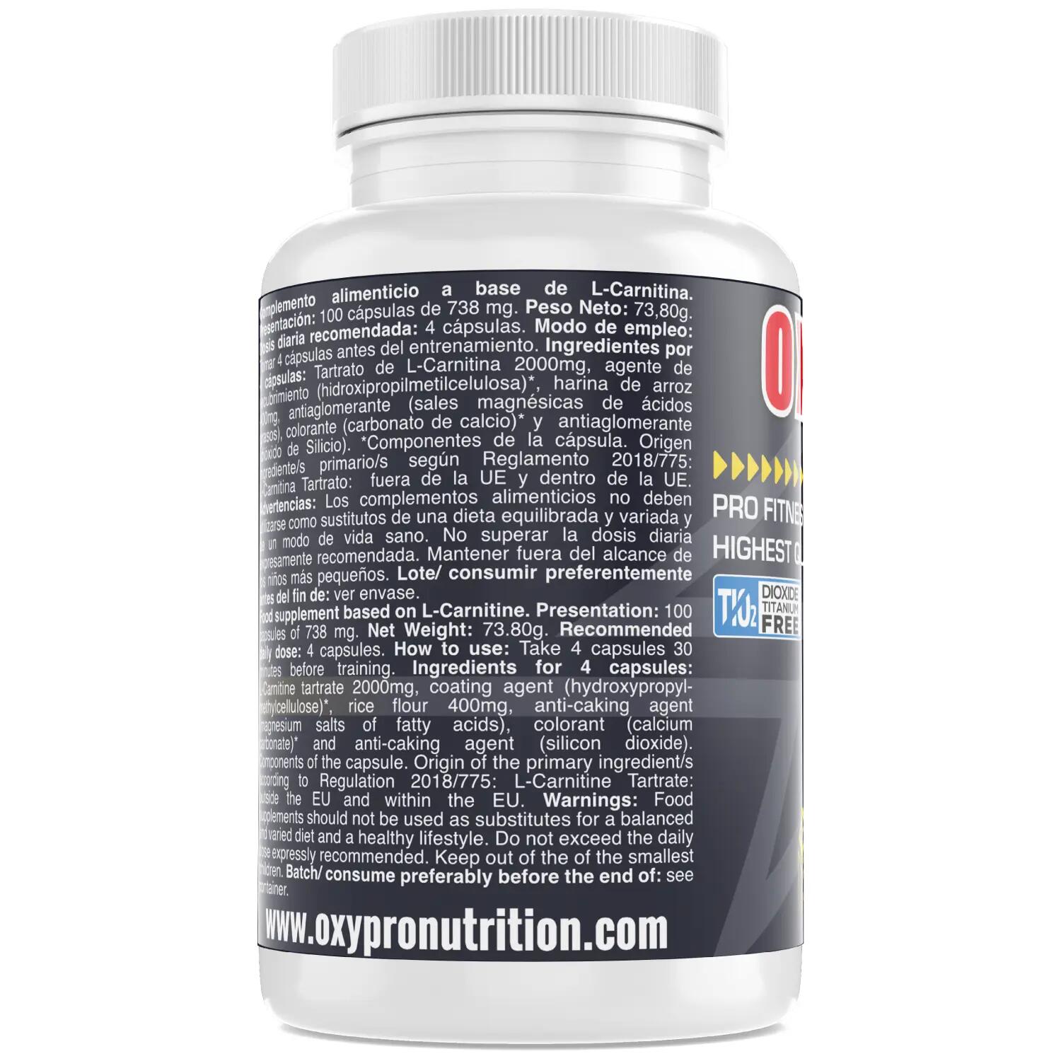 OXYPRO L-Carnitina – 100 cápsulas 3/3