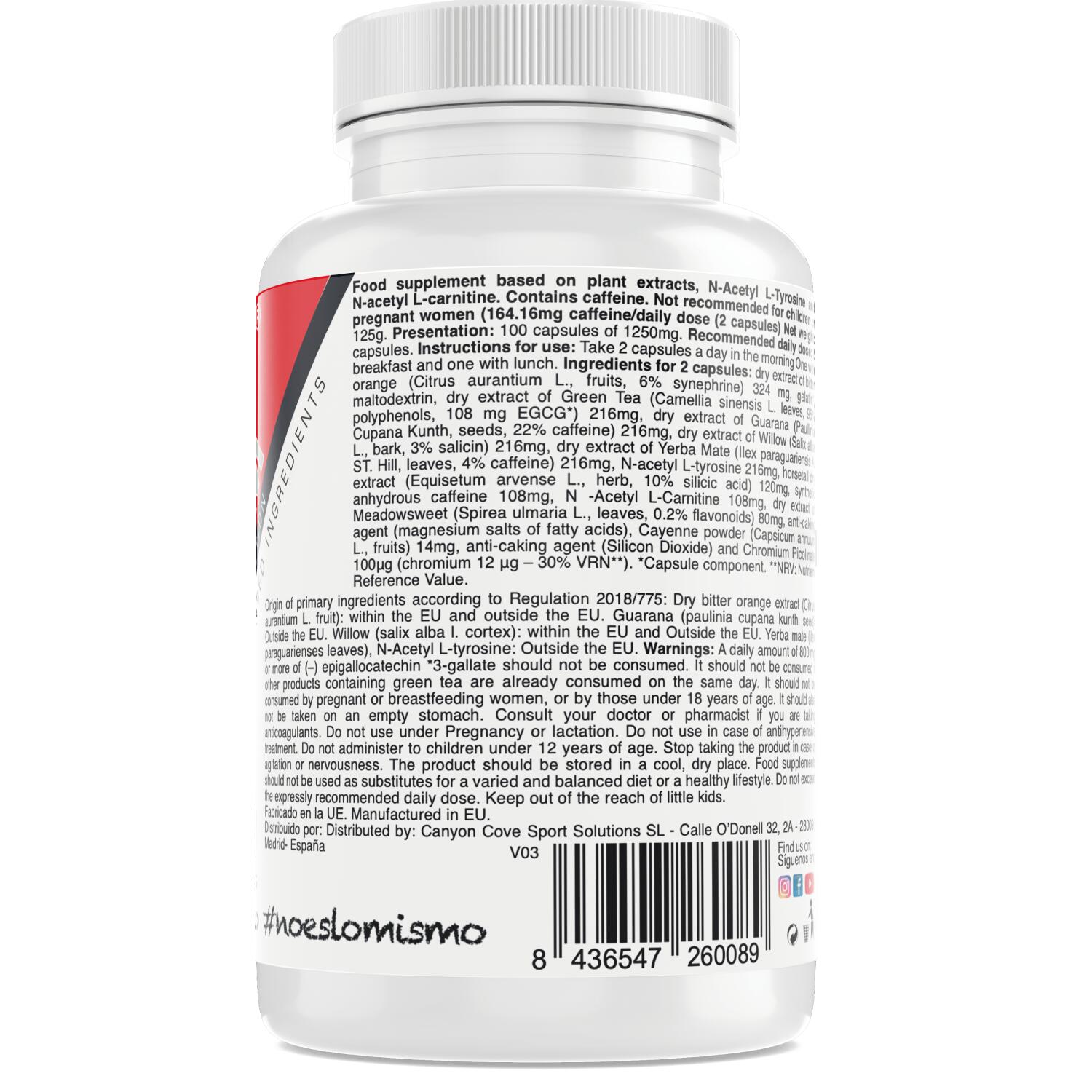 RED STIM  Xtreme Fat Burner-100 cápsulas 2/3