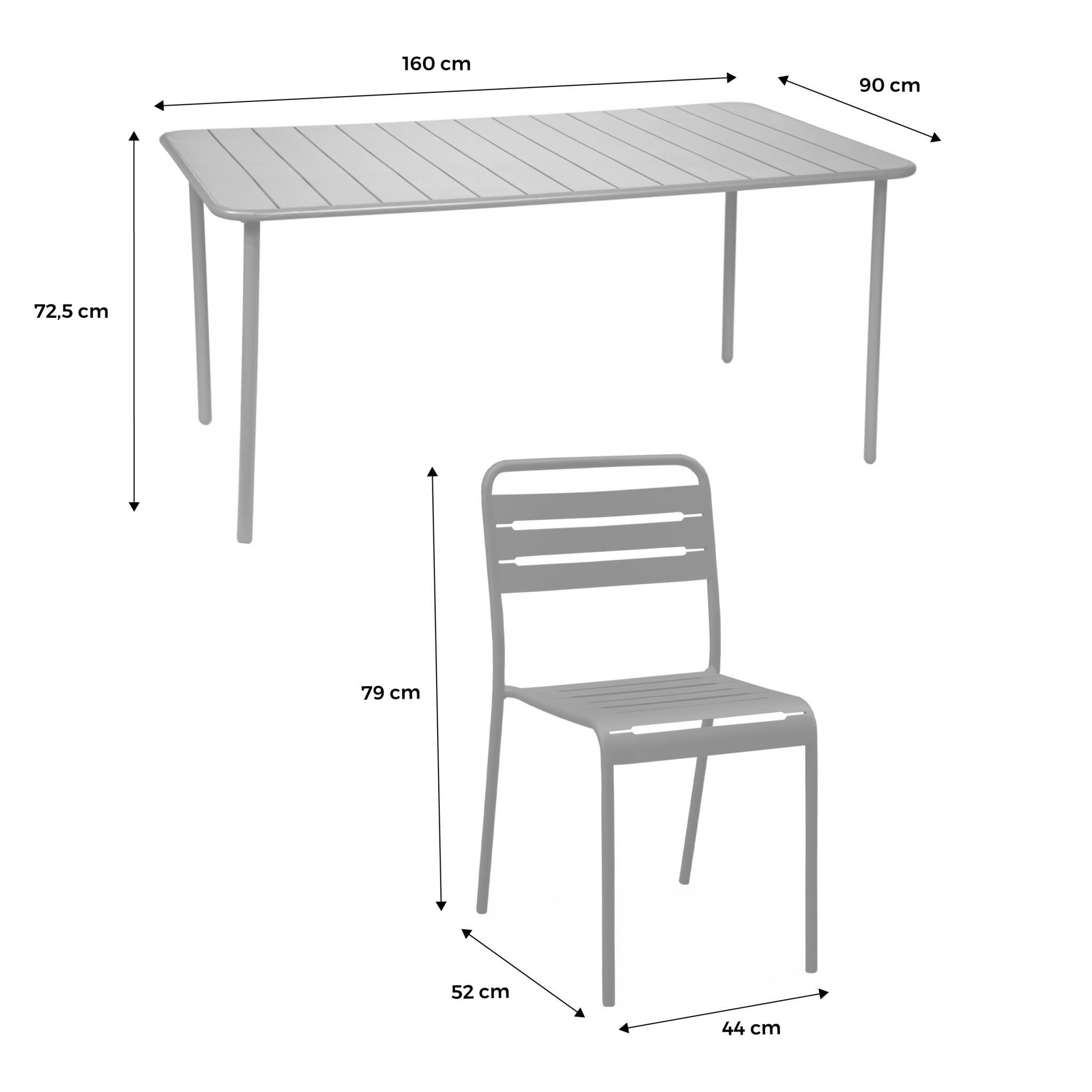Mesa de jardim de metal 2 poltronas 4 cadeiras sillónes, Antracite 5/6