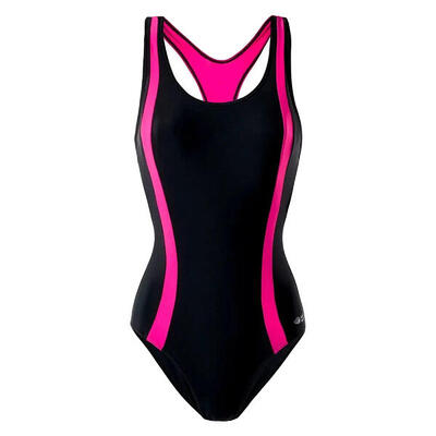 Costume Da Bagno Intero Donna Aquawave Asma Nero Sorbetto Al Lampone