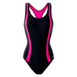 Maillot De Bain 1 Pièce ASMA Femme (Noir / Framboise Vif)