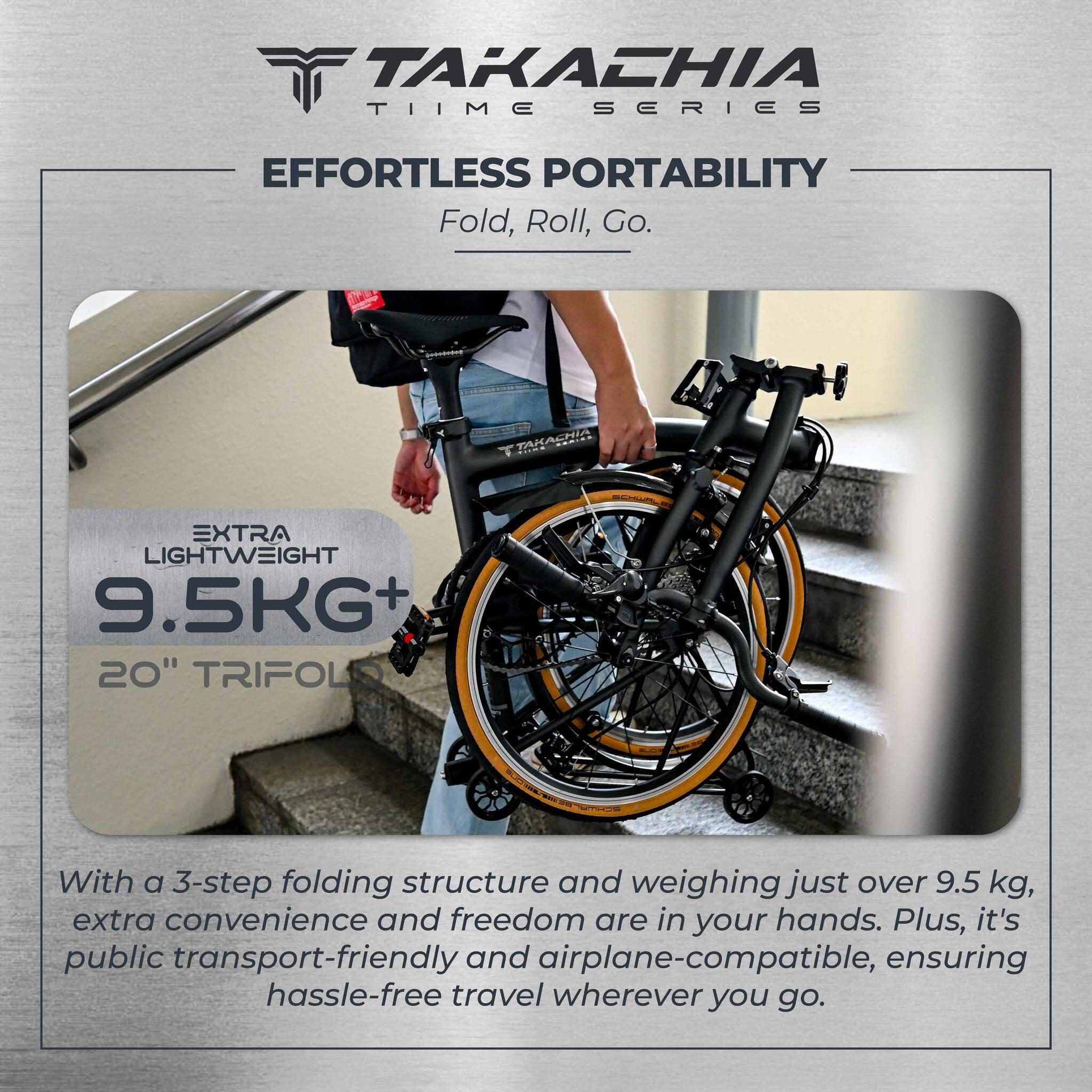 TAKACHIA TIIME SERIES A20 ALUMINIUM 9-SPEED TRIFOLD BIKE [DEFENDER