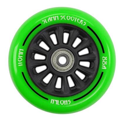 Slamm Nycore 110mm Nylon Stuntstep Wiel in Groen met Zwarte Kern