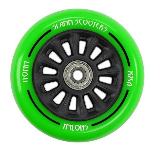 Slamm Nycore 110mm Nylon Stuntstep Wiel in Groen met Zwarte Kern