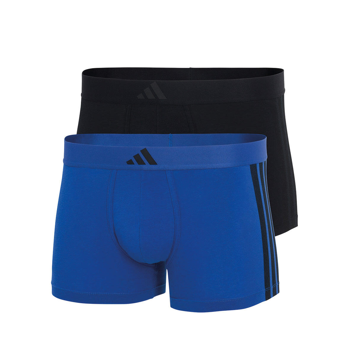 ADIDAS Boxershorts bequem weich Herren - 2er Pack Trunk Active Flex Cotton-3 Stripes