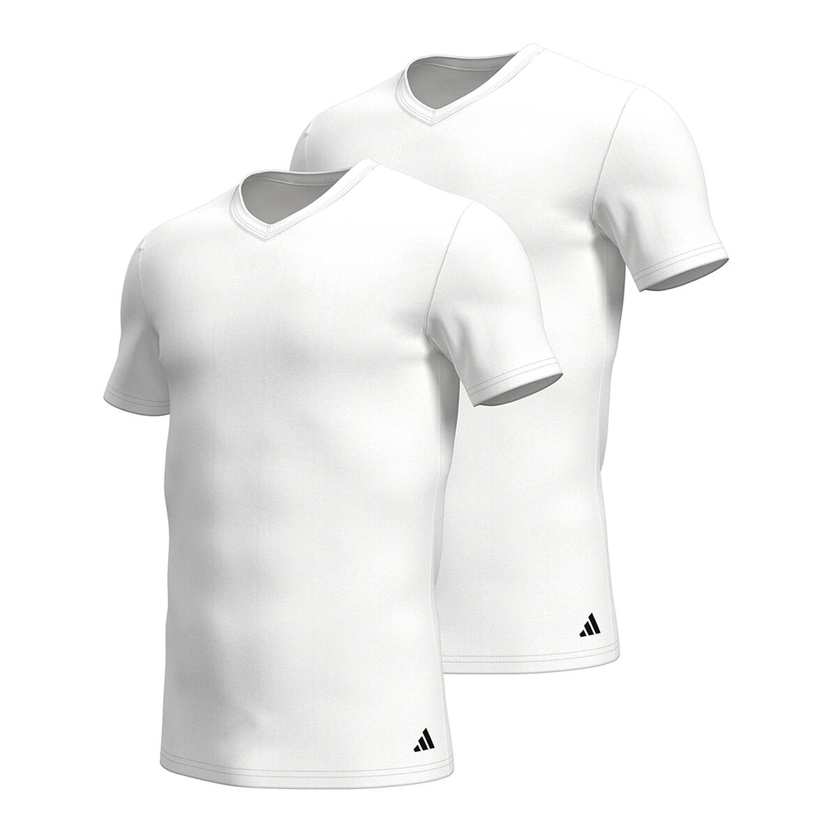 Adidas - Lot De 2 Tee-shirts Homme Col V Active Flex Cotton - T-shirt Manches Courtes - Blanc - 40 M - Decathlon