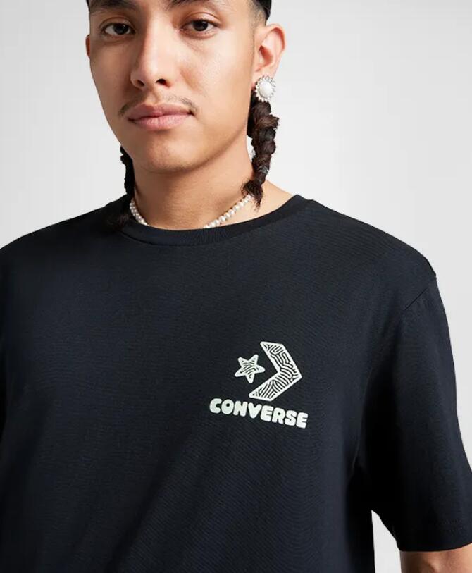 T-shirt uomo converse nature center - nero 4/4