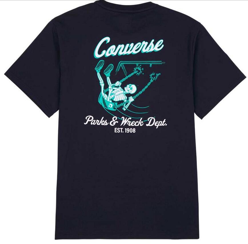 Short-sleeved Men's T-shirt Converse Swinging skeleton Black 2/4