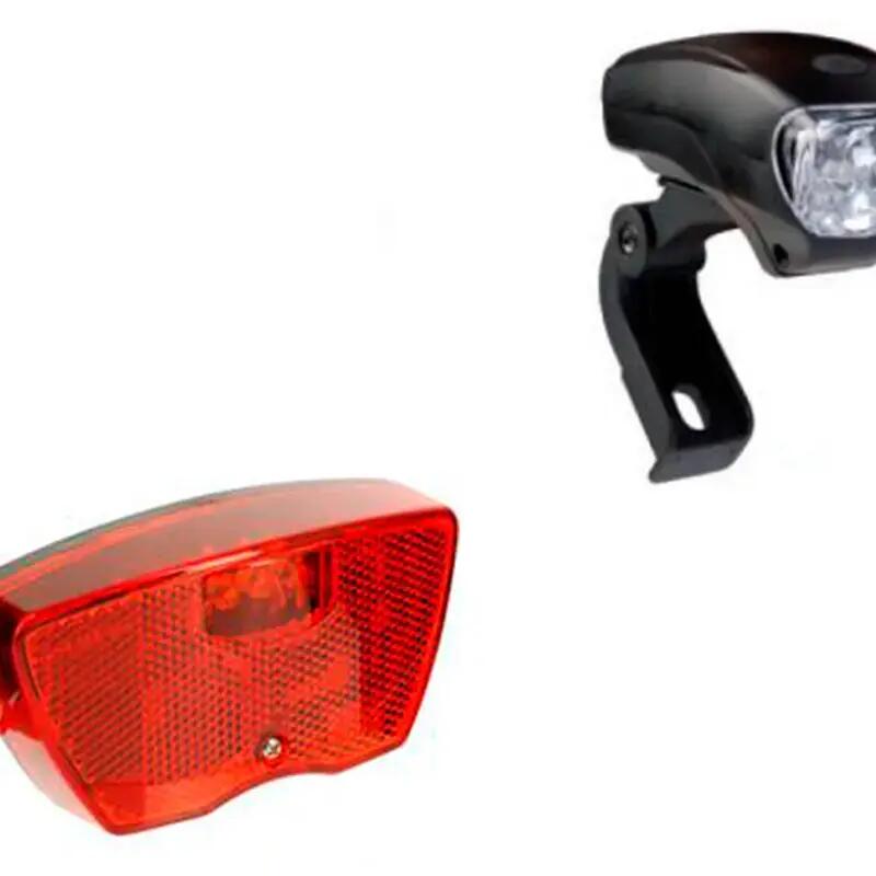 Battery-powered front and rear LED bicycle lights