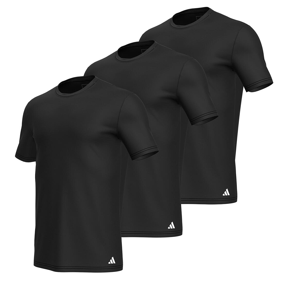 Adidas - Lot De 3 Tee-shirts Col Rond Homme Active Core Cotton - T-shirt Manches Courtes - Noir - 38 S - Decathlon