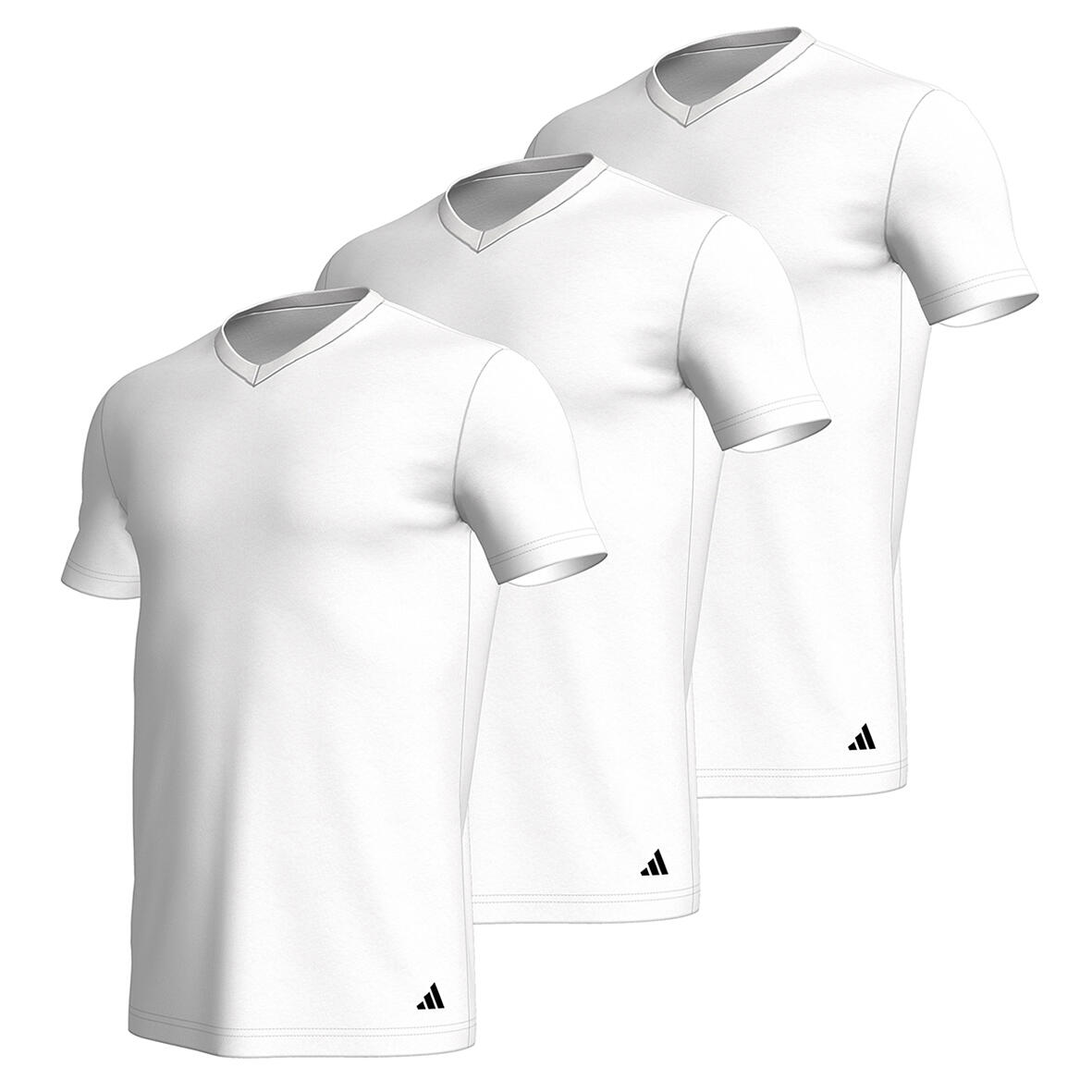 Adidas - Lot De 3 Tee-shirts Col V Homme Active Core Cotton - T-shirt Manches Courtes - Blanc - 38 S - Decathlon