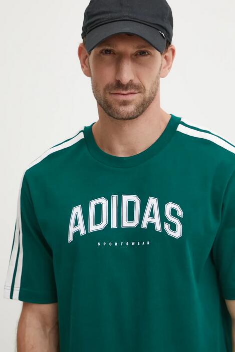 T-shirt uomo adidas college tee - verde 4/5