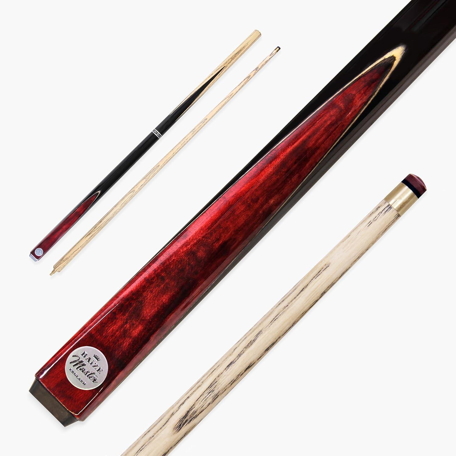 FUNKY CHALK Baize Master Silver Series 42 Inch RED CONQUEST Junior Kids Snooker Pool 2pc Cue