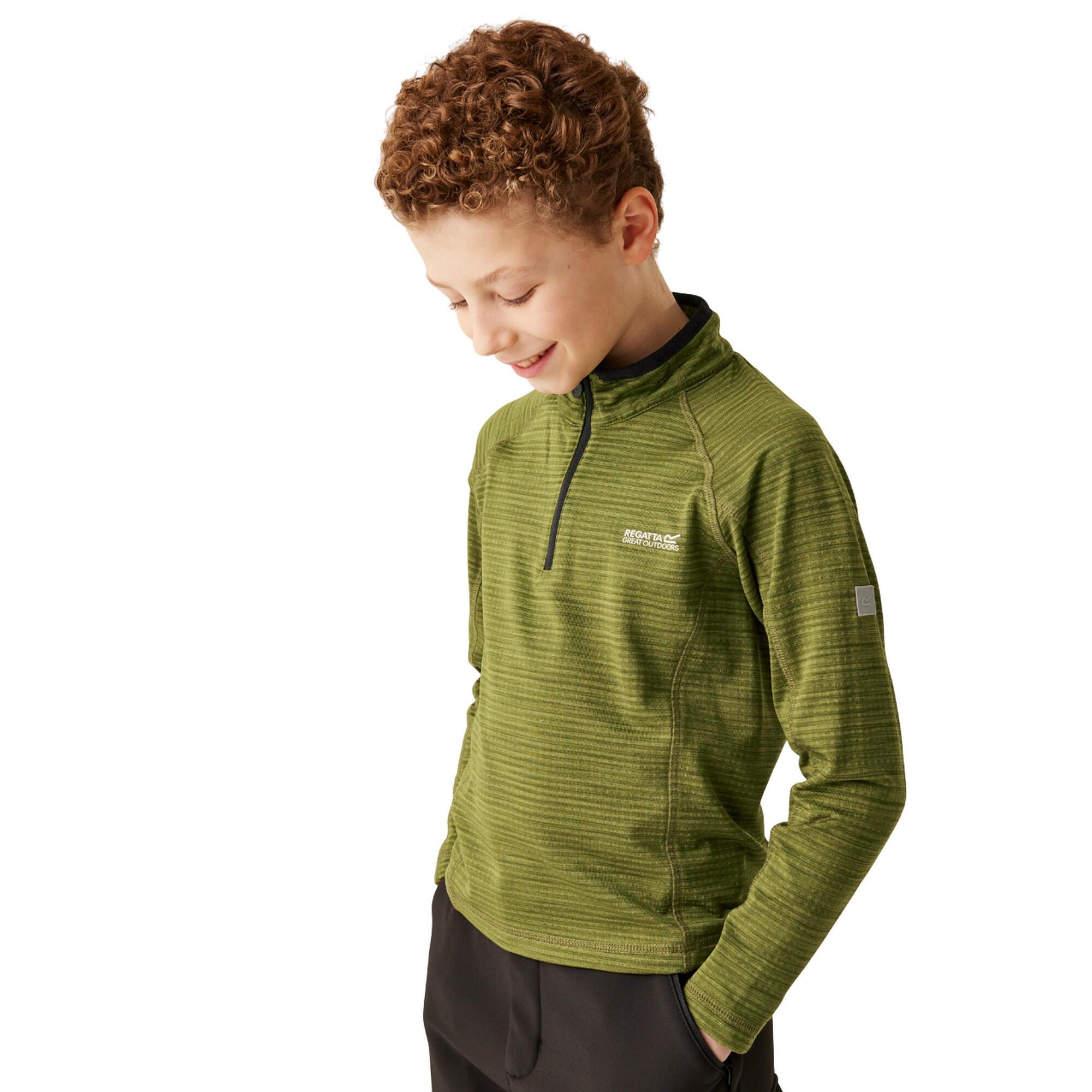 Childrens/Kids Berley Half Zip Long Sleeved Top (Nephrite Green/Black) 4/5