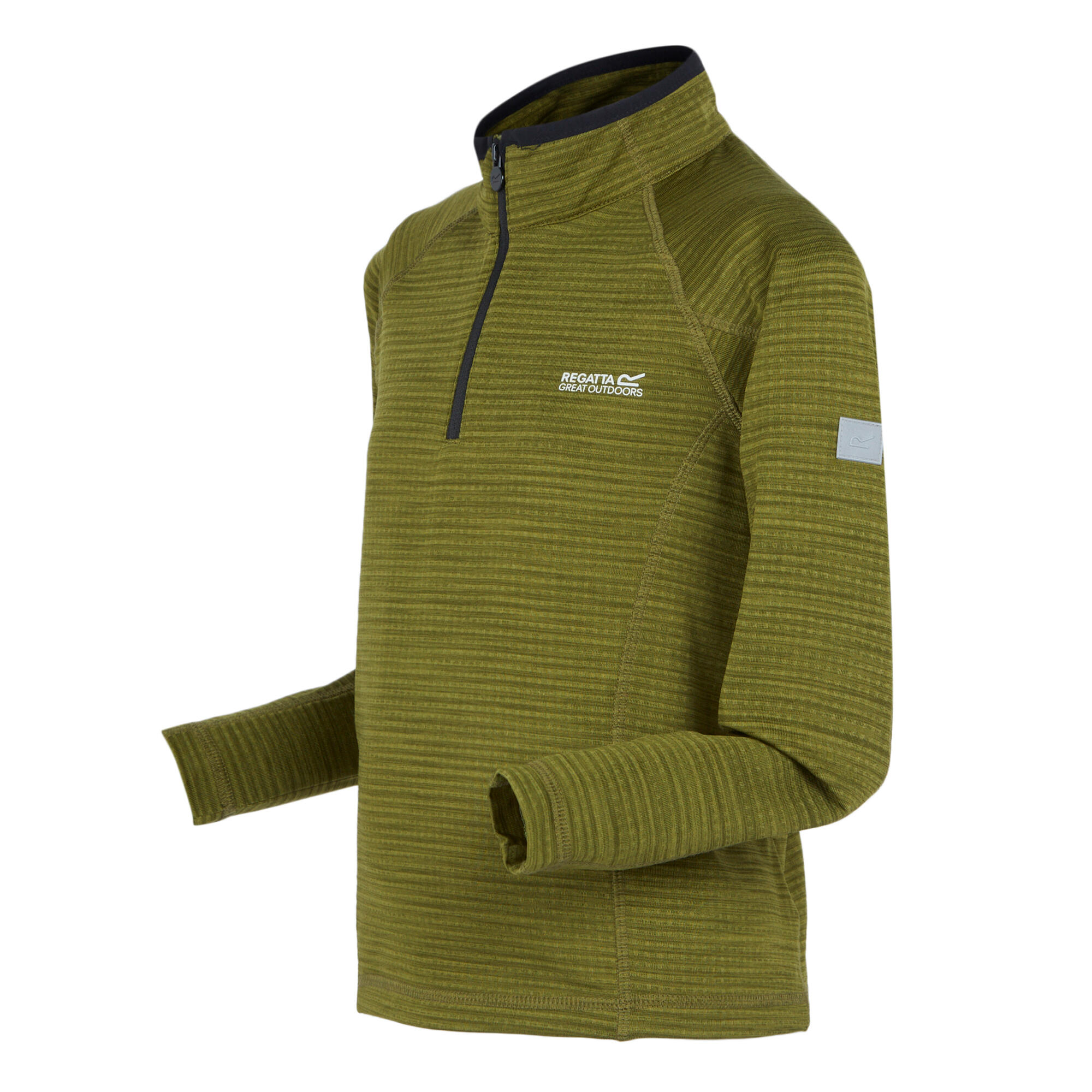 Childrens/Kids Berley Half Zip Long Sleeved Top (Nephrite Green/Black) 3/5