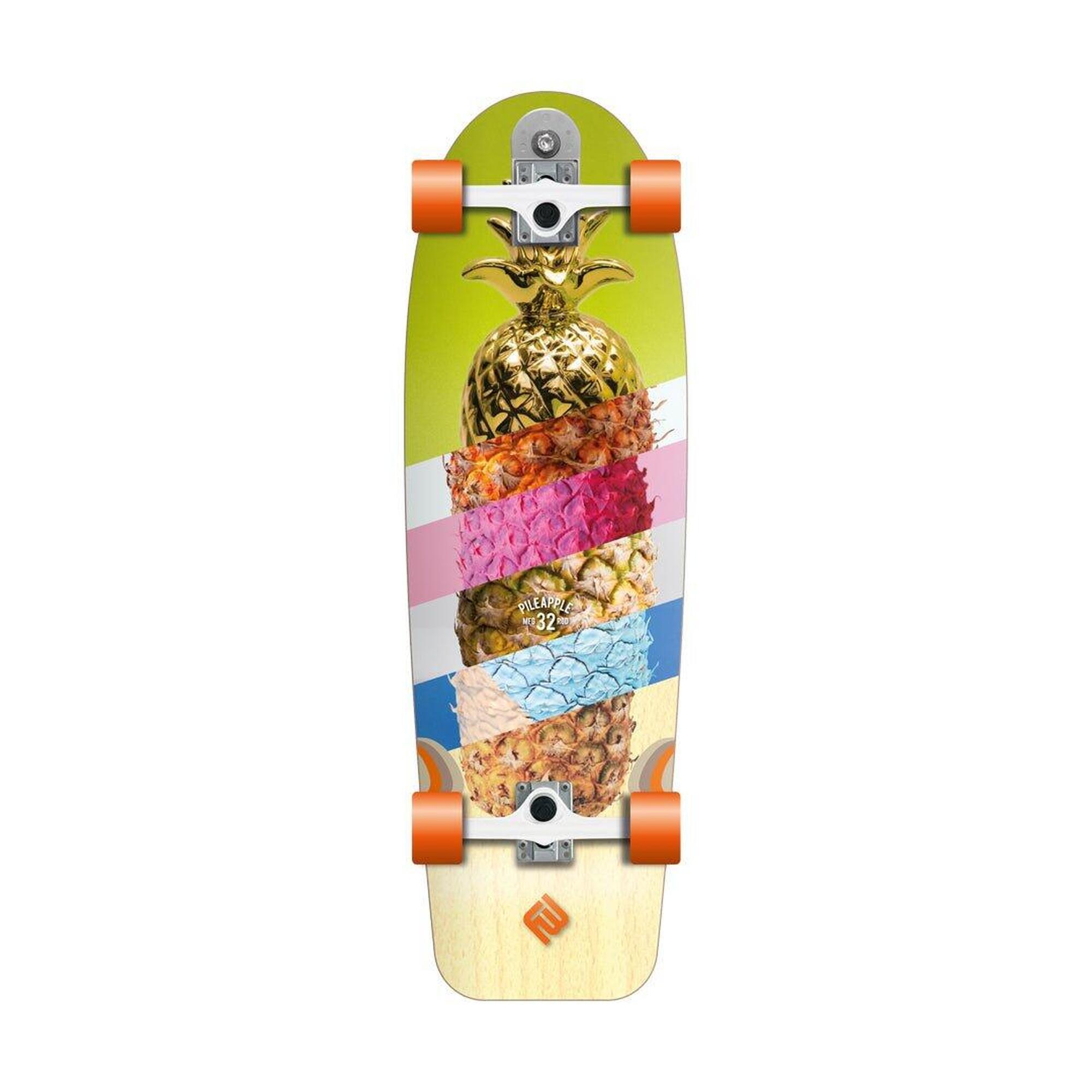 Flying-wheels - Pileapple 32 - Surfskate - Longboard Skate - Rose|vert - Decathlon