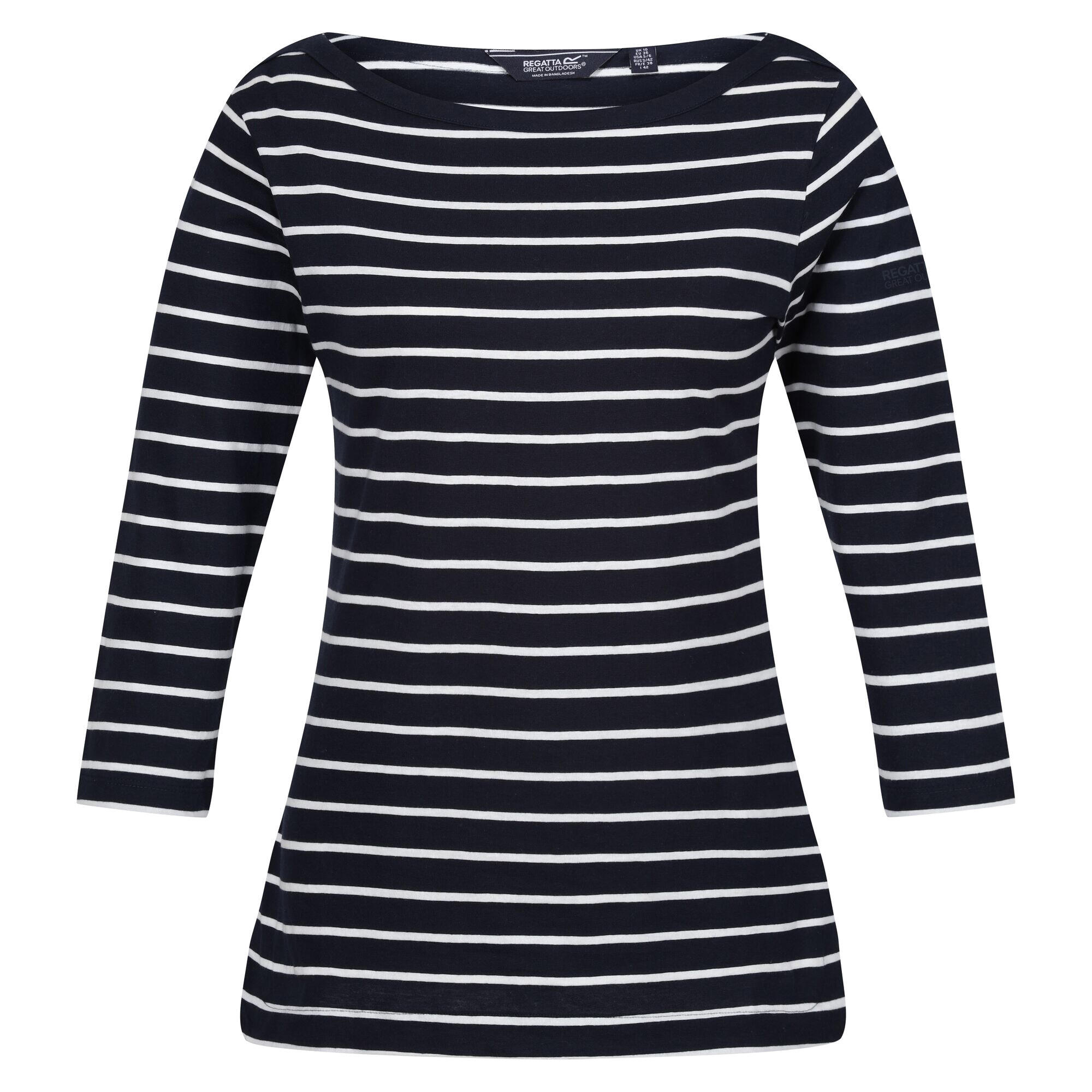 REGATTA Top Manica A 3/4 Donna Regatta Bayletta Blu Navy Bianco