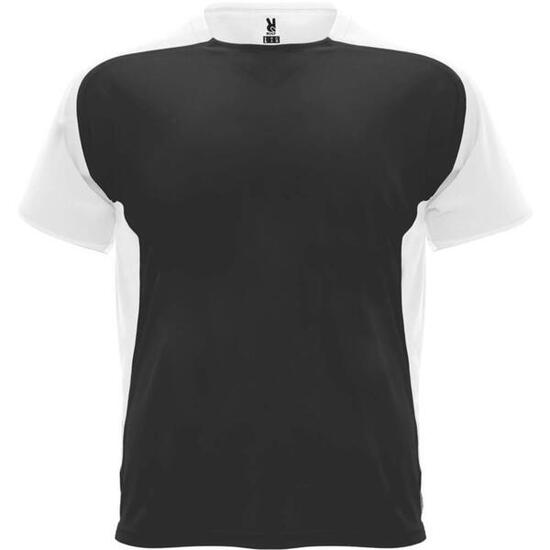 Maglietta Sportiva Maniche Corte Bambini Roly Bugatti Nero Tinta Unita Bianco