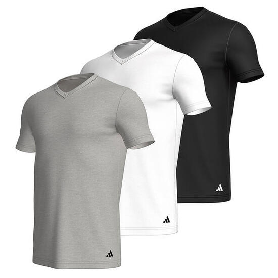 T-Shirt Herren 3er Pack Figurbetont-V-Neck Shirt, Active Core Cotton 3PK