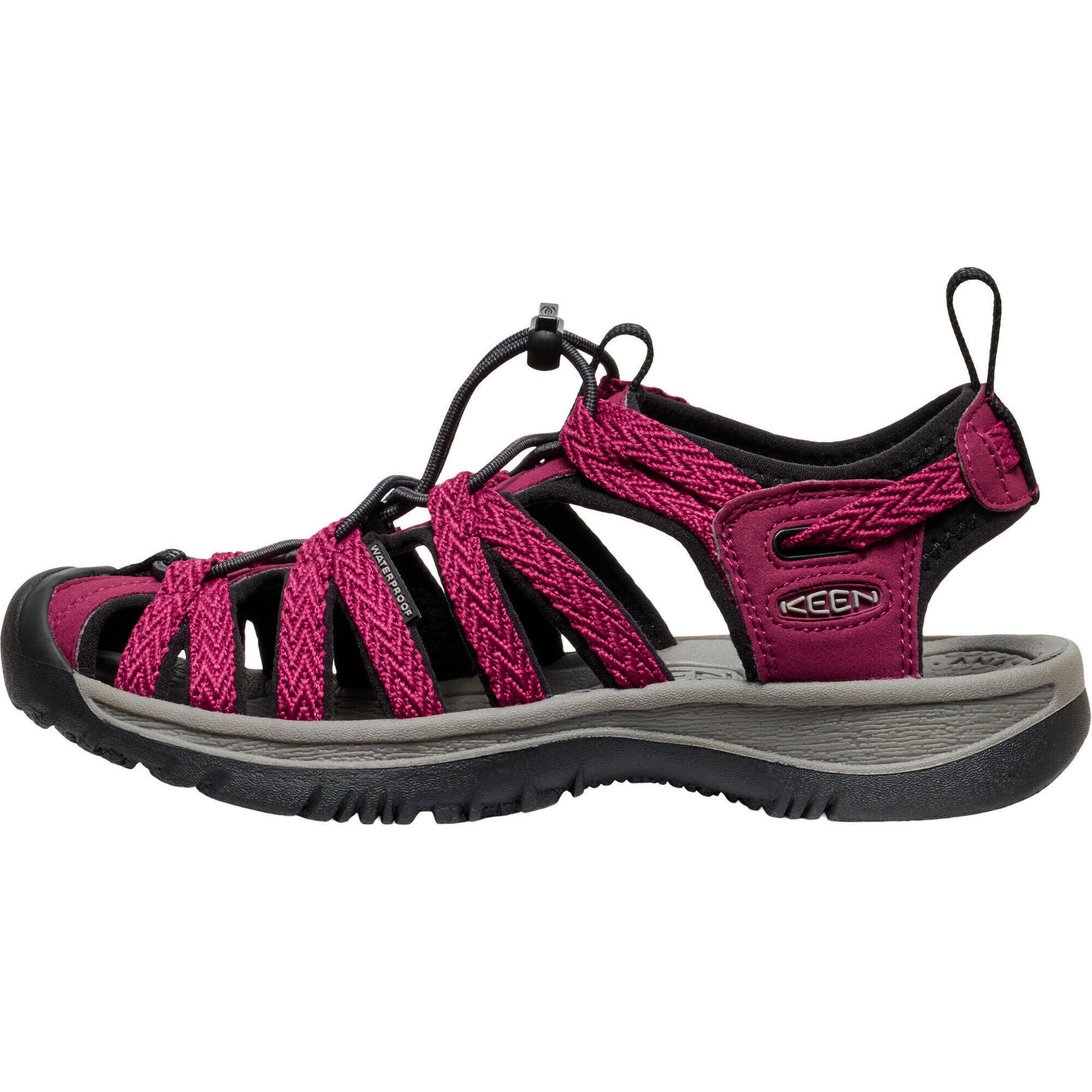 Keen - Femme Whisper W Sandale Rouge Beaujolais/noir - Sandales - Bleu|bordeaux|noir|rouge - 38,5 - Decathlon