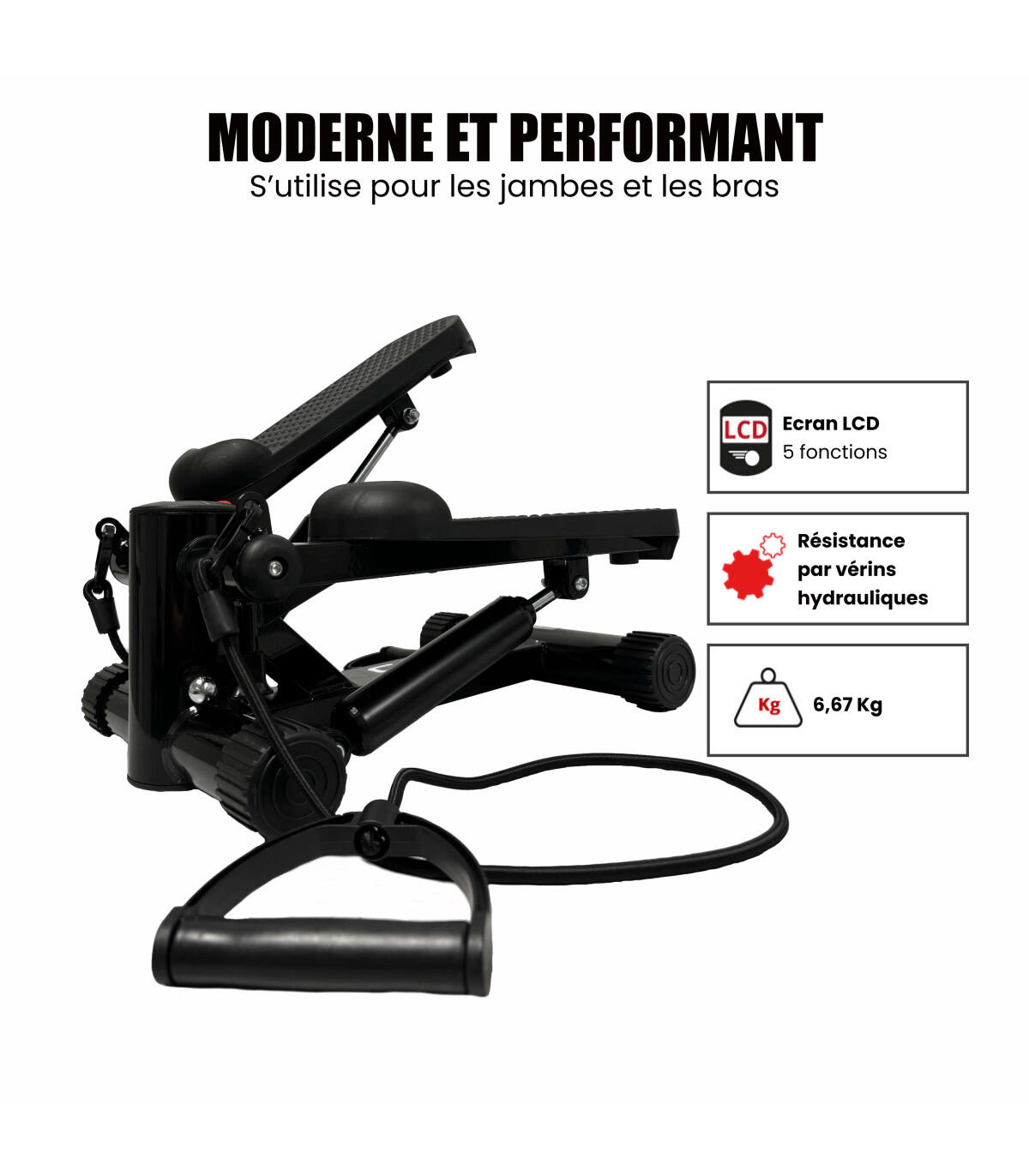 Mini stepper avec compteur et bandes de résistance - CARE - SM-842 2/6
