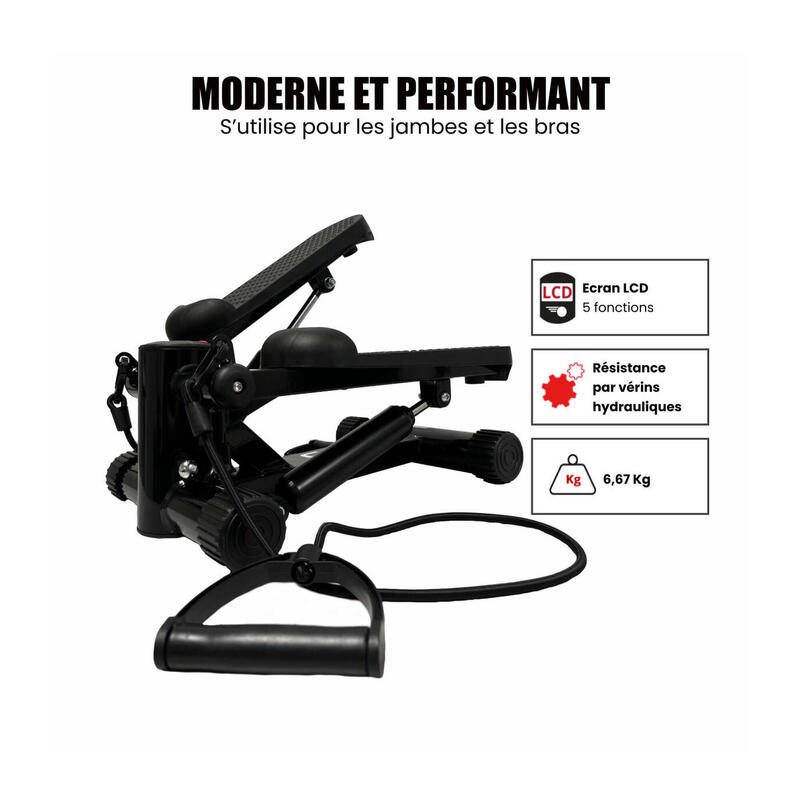 Mini stepper avec compteur et bandes de résistance - CARE - SM-842