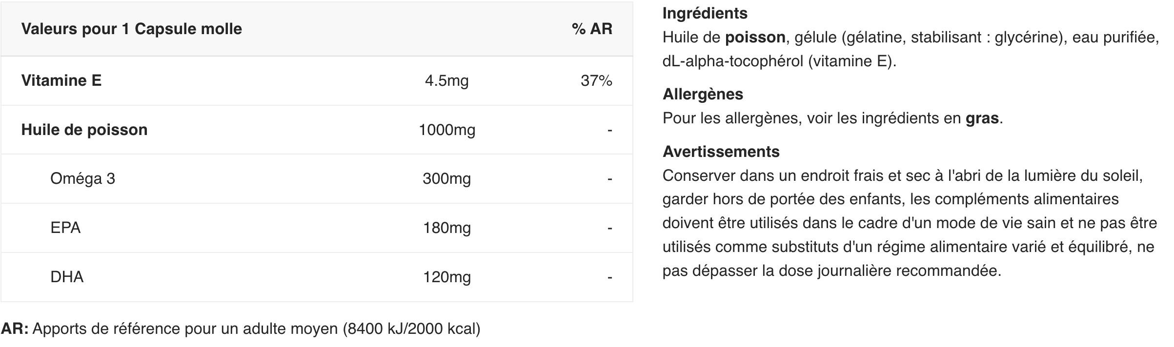 Oméga 3 - Omega 3 - 100 Capsules molles 2/3