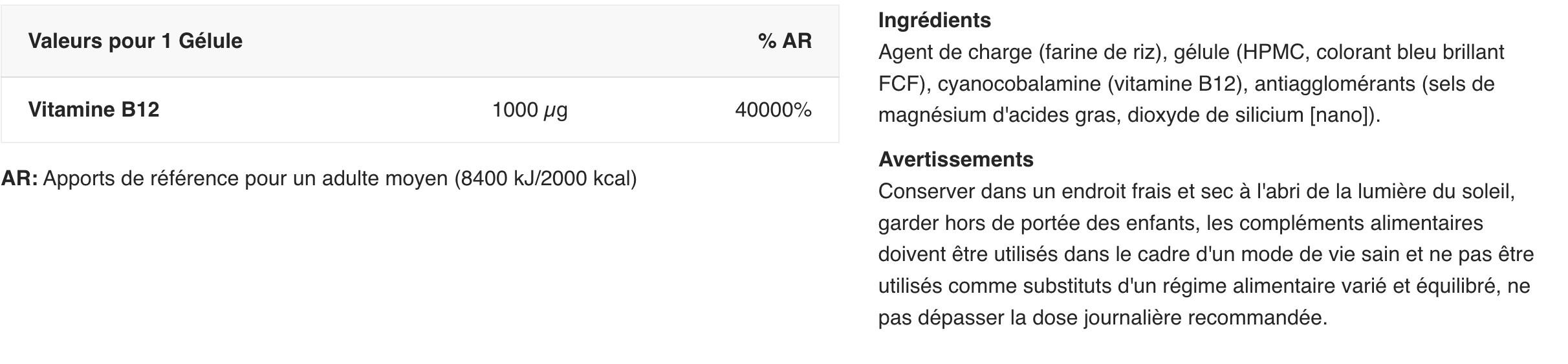 Vitamine B - Vitamin B12 - 90 Gélules 2/3