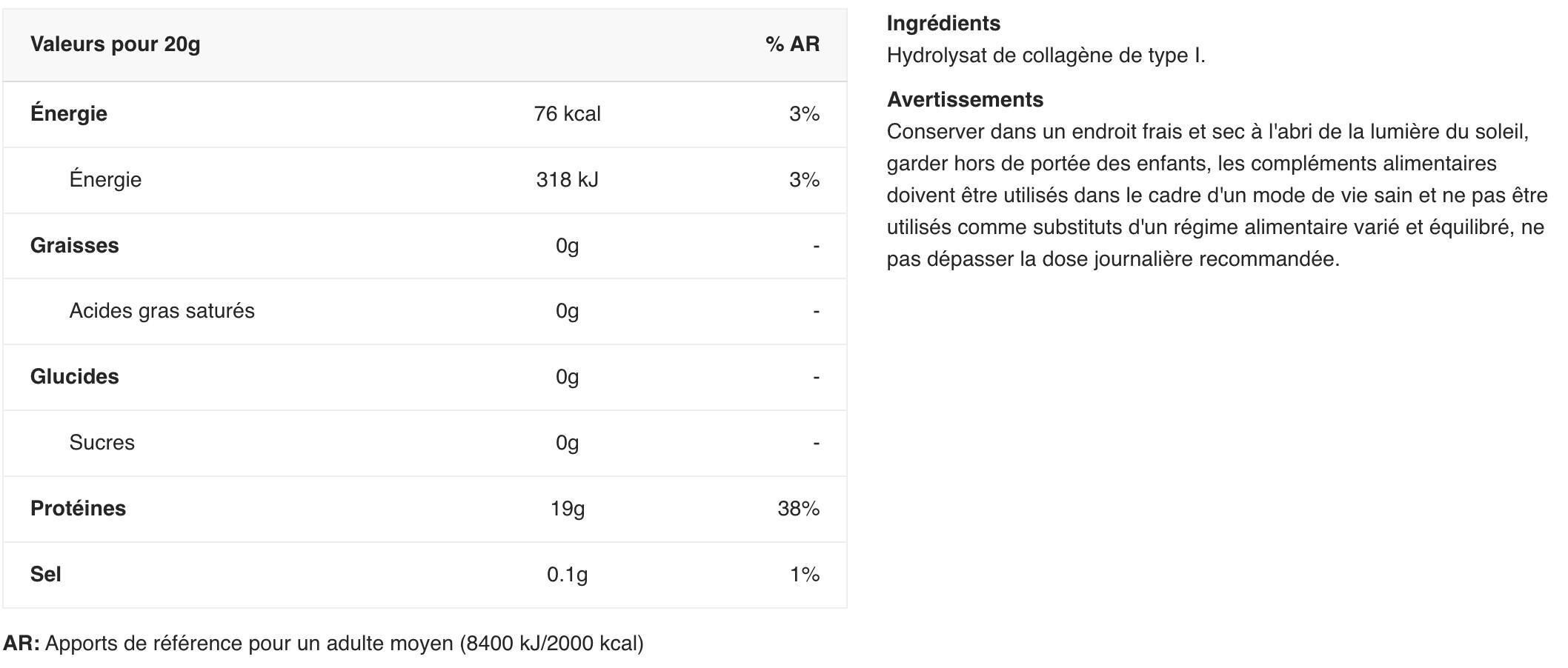 Collagène - Collagen Peptides - Saveur neutre 300g 2/3