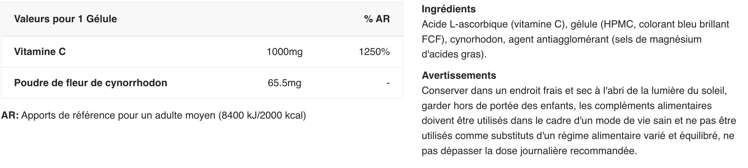 Vitamine C - Vitamin C 1000 - 100 Gélules 2/3