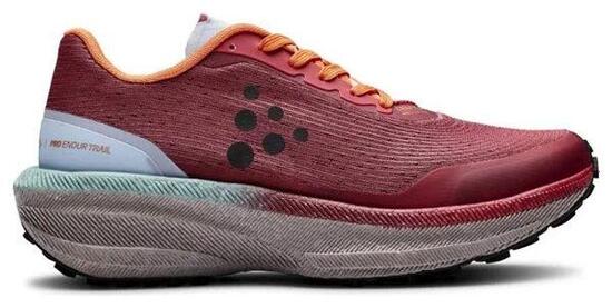 Chaussures de Trail Running Femme Craft Endurance Trail Rouge Gris