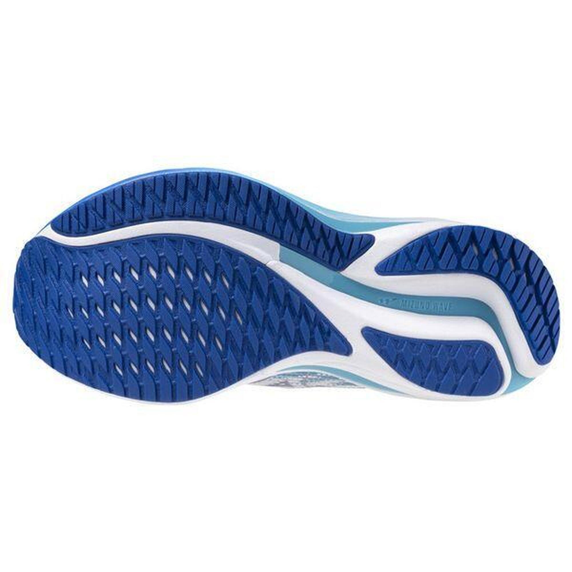 Chaussures Running Mizuno Wave Rider 28 Blanc/Bleu Femme