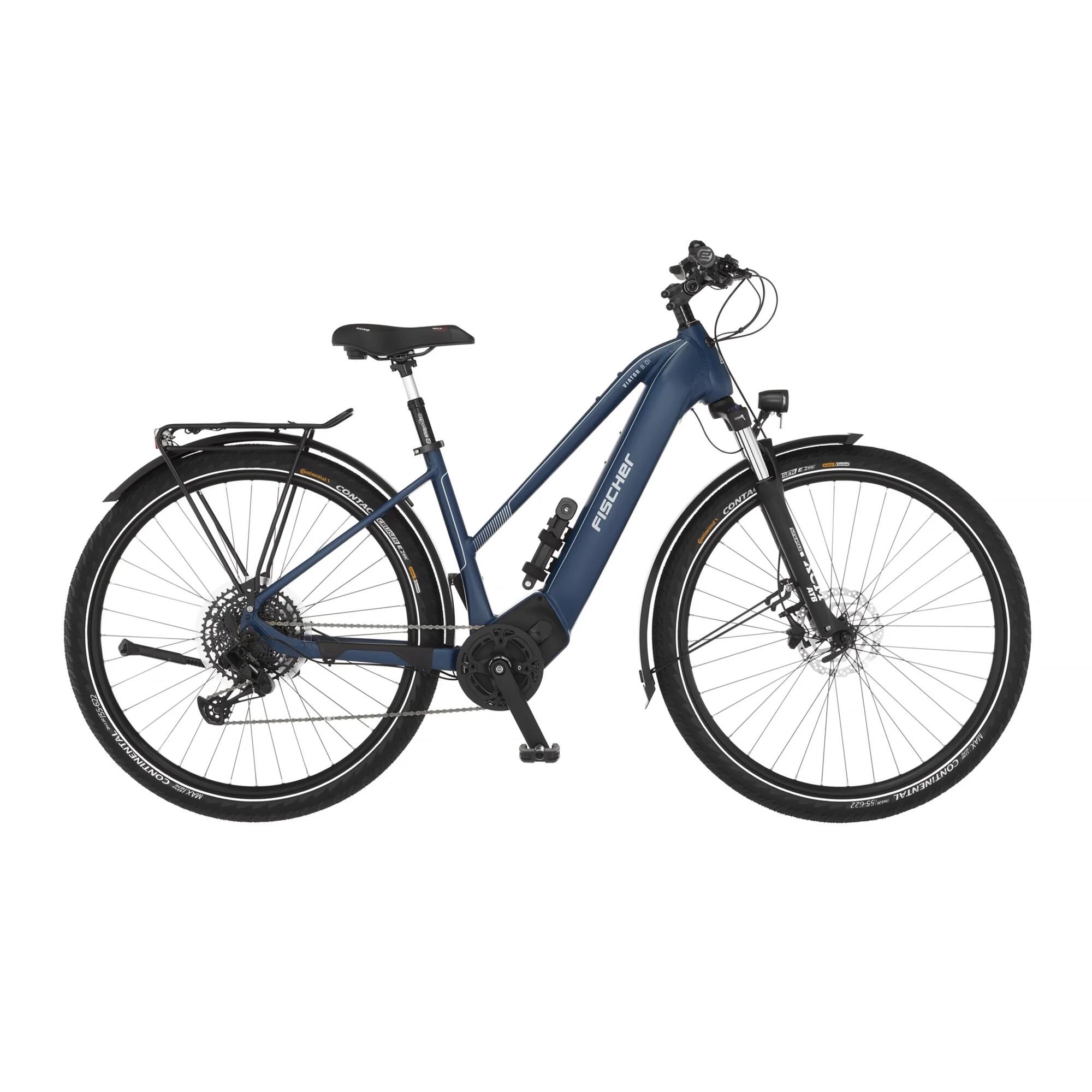FISCHER BIKE FISCHER Trekking E-Bike Viator 8.0i - blau, RH 45 cm, 28 Zoll, 711 Wh