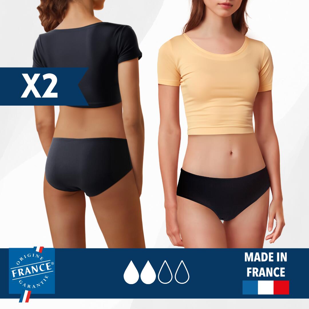 2x Majtki menstruacyjne dla nastolatek - średni przepływ