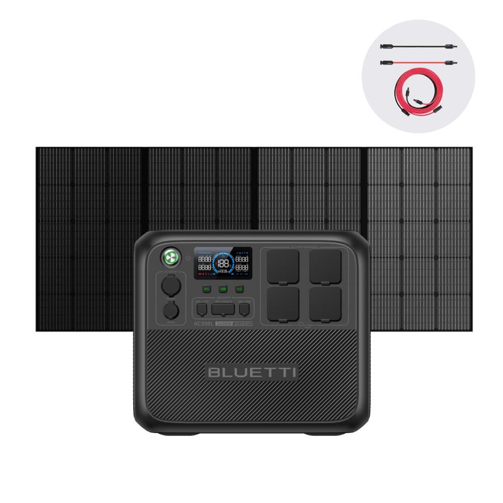 BLUETTI AC200L+PV350 2048Wh Gerador solar 2400W AC tomadas para campismo